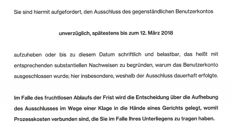 Aufforderungsschreiben