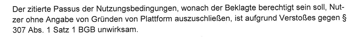 Passus aus dem Urteil