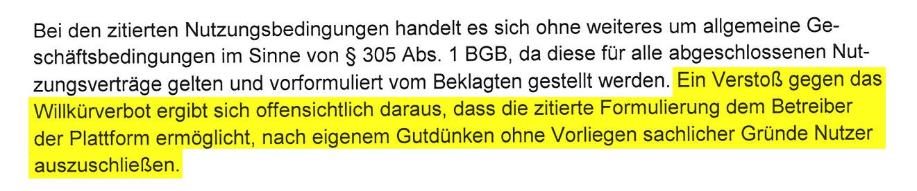 Passus aus dem Urteil