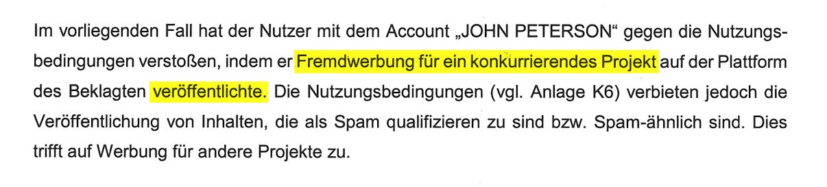 Zitat aus der Klageerwiderung